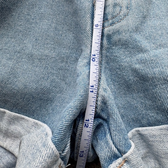 Vintage 90s American Flag High Waist Jean Shorts size 11/12 - Picture 6 of 7